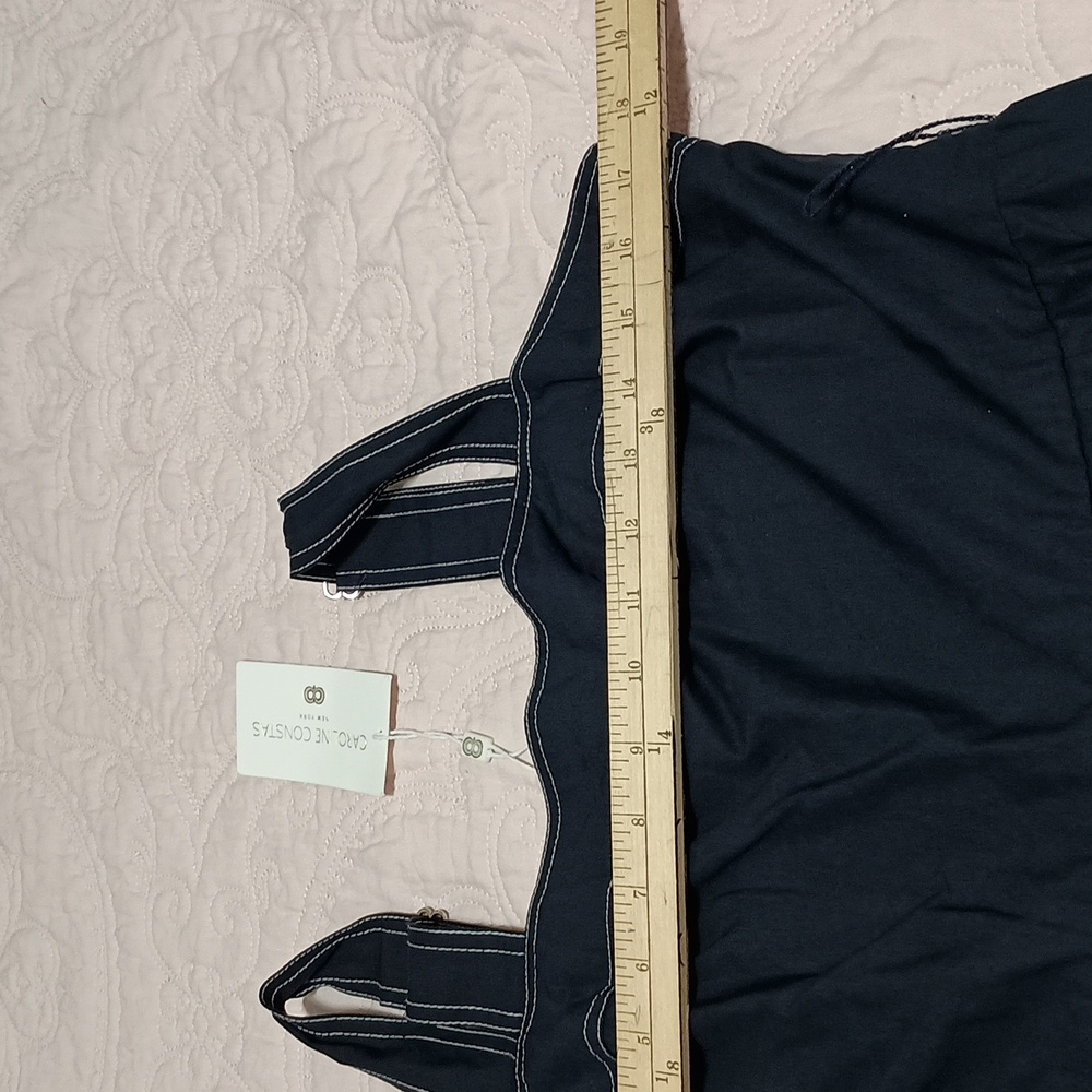 Caroline Constas Sleeveless Navy Sundress with Contrast Stitching NWT - Picture 8 of 10